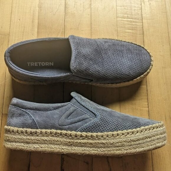 NEW Tretorn | Emilia Suede Platform Espadrille Sneakers in Deep Sea Blue - Picture 4 of 9